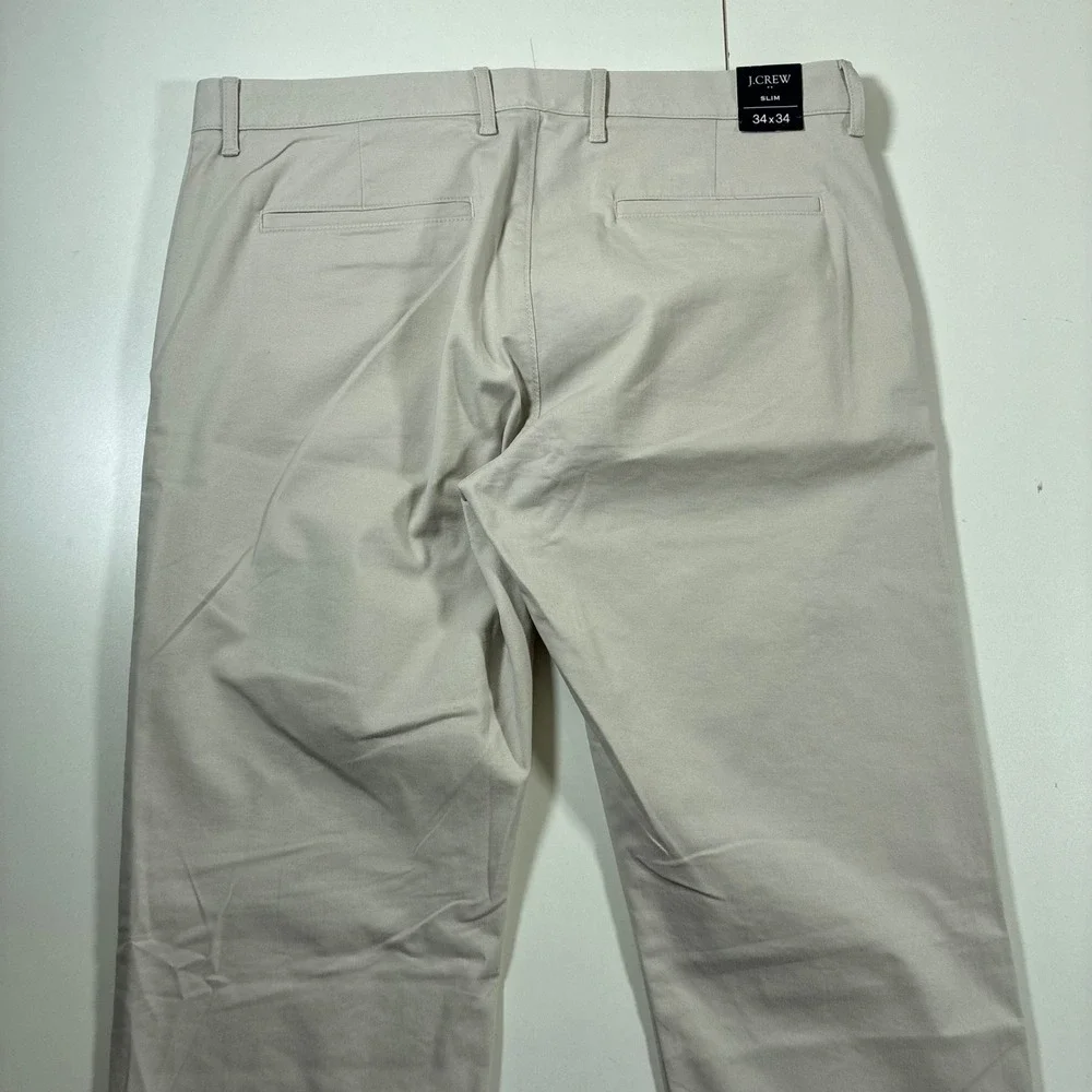 NEW J.Crew Chino Pants 34x34 Stone Flex Slim TruTemp365 Performance Stretch